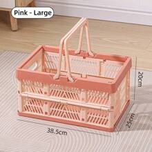 1 pieza Cesta de picnic plegable para exteriores, caja organizadora. Cesta plegable y apilable con contenedores de plástico para picnics. Gran capacidad como cesta de compras para supermercado, tienda minorista, camping.