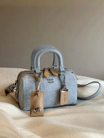 Fashion Classic Joker Solid Color Letter Pattern Decorative Design Portable Lady Purse, Double Handle Pillow Bag, Elegant Business Commuter Bag, When Going Out Shopping, Commuting To Work, Going Out For Parties.