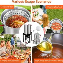 Huisuilinss 30QT Seafood Boil And Turkey Fryer Set With Propane Gas Burner, Perforated Basket,Fish Fryer Boiler Steamer Set, 50,000 BTU Burner, Ideal For Outdoor Cooking - Silver - View 3