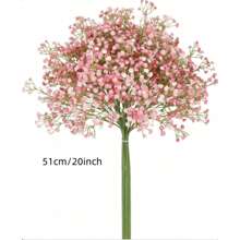 5 piezas de Flor artificial de Gypsophila rosa, que incluye ramos a granel de respiración de bebé de plástico falso de múltiples ramas, adecuado para decoración del hogar, decoración de mesa, arreglos de jarrones, decoraciones florales DIY para bodas y festivales, decoración de habitación