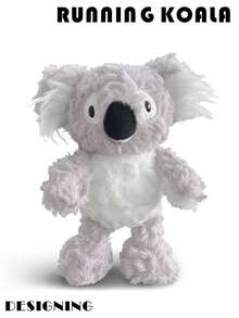 28厘米/11.02英寸 奔跑考拉毛绒玩具 可爱柔软 卡拉毛绒动物玩偶 儿童生日派对家居女孩房间装饰创意礼物 - 灰色 - 查看 1