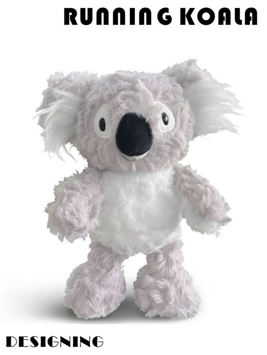 28厘米/11.02英寸 奔跑考拉毛绒玩具 可爱柔软 卡拉毛绒动物玩偶 儿童生日派对家居女孩房间装饰创意礼物 - 灰色 - 查看 1