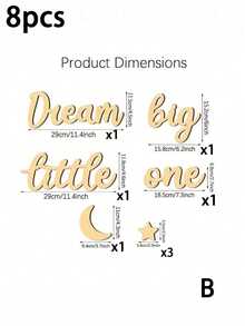 Dream Big Little One Wooden Nursery Wall Decor Boho Moon Stars Babyroom Wall Art Neutral Nursery Sign For Boys Girls Bedroom Home Farmhouse Living Playroom - Multicolor - View 3