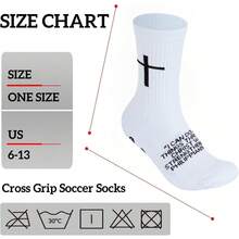 Calcetines de fútbol con agarre cruzado, calcetines deportivos antideslizantes con cruz para hombres y mujeres religiosos, suela gruesa transpirable disponible para EE.UU.6-13, Negro -, One Size - 1 - Ver 5