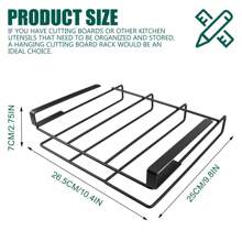 Kitchen Hook Rack - Cutting Board Rack, Hanging Cleaning Rack, Kitchen Rack, Metal Rack, Stainless Steel Hanging Cutting Board Rack, Kitchen Storage Rack, 1 Slot, No Drill Hole Thickened Cutting Board Storage Rack, Metal Cutting Board Rack, Easily Organize Kitchen & Bathroom Items. Steel Carbon Material Spray Coating Treatment, More Solid And Stable, Not Easy To Rust