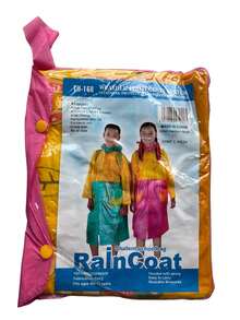 Impermeable para Niño y Niña Poncho para Lluvia Reutilizable y de Mochila extendida, 360° a Prueba de Agua Raincoat - Rosa Fucsia - Ver 3