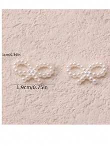 50/100/200 件蝴蝶结，象牙白仿珍珠发圈装饰，适用于 DIY 婚礼发饰日常装饰，DIY 材料发夹首饰 DIY 工艺用品