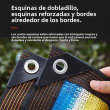 Red de sombra colorida, red de privacidad y aislamiento para balcones, red de protección solar perforada con bordes para exteriores, red de sombra densificada - Multicolor - Ver 3
