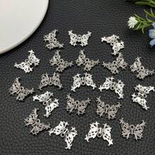 10/20/30 piezas Colgante de mariposa hueco de aleación de plata antigua, lindo colgante de insecto animal para hacer pulseras, collares, aretes, manualidades y accesorios de joyería, 25x19mm