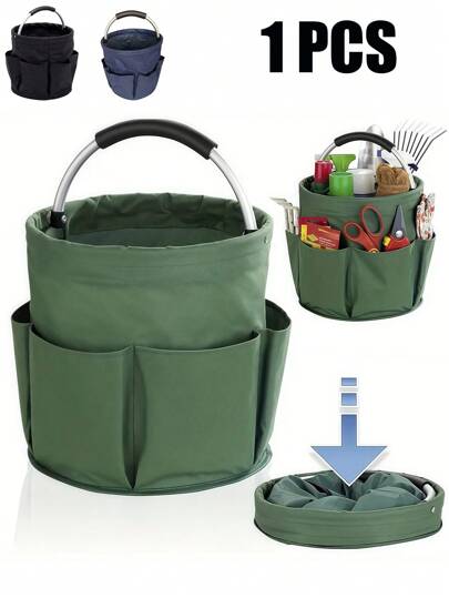 1 Pezzo Portaoggetti per Pulizie, Cesto portaoggetti per Forniture per la Pulizia con Manico, Cesto Portaoggetti per Pulizie Pieghevole, Organizer per Forniture per la Pulizia, Secchio Portaoggetti per Pulizia Portatile, per Riporre Asciugamani