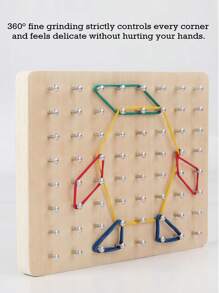 Dekoracja świąteczna Montessori Wczesna edukacja Drewniane zabawki edukacyjne dla dzieci Geometryczna kreatywna tablica do paznokci Grafika Zabawki edukacyjne dla dzieci Wczesna edukacja Matematyka edukacyjna Zabawki do gry (losowa ilość kolorów gumki)