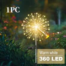 1PC Dandelion Gardening Landscape Outdoor Waterproof Fireworks Light Wedding Decoration Holiday Lawn Light 8 Lighting Modes Household Color, Warm White, White, 60/150/200/240LEDs Multiple Models Available