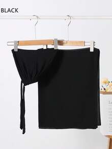 2Pcs Women's Scarf With Tie Hijab, Versatile Base Cap Set, Middle East Ramadan Abaya Matching, Stretchy Cap Base, Chiffon Scarf And Cap Casual Outfit