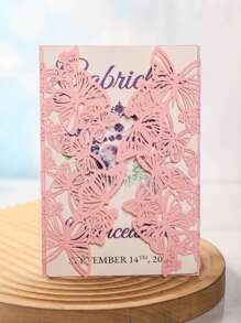 10 piezas/250g Tarjetas de invitación metálicas brillantes para boda, decoración de fiesta de cumpleaños, tarjetas de felicitación personalizadas con brillo (sin incluir tarjeta interior ni sobres)
