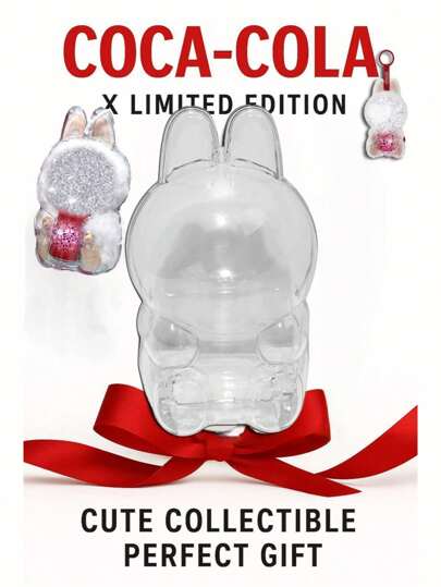 Für LABUBU Cola Regal Schutzhülle, transparente Acryl Displaybox, Serie Überraschung Milchshake Cola Regal Silikonband Hartschale Zubehör, 360° Displayschrank, kompatibel mit Labubu