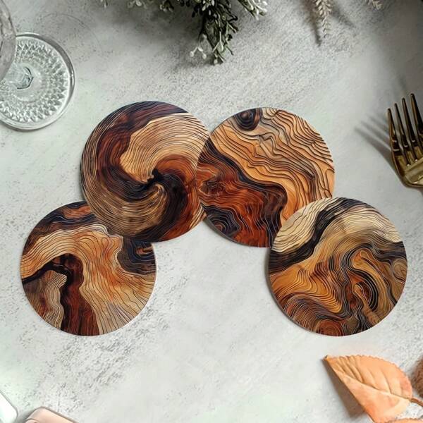 8er-Set elegante Holzuntersetzer, 10cm-wärmefest für Zuhause, Bar, Büro und Partys - perfektes Geschenk für Feste und Feiern, Bürodekoration Elegante Untersetzer | Wärmefeste Untersetzer, Holzuntersetzer, Küchendekoration, Küchenzubehör, Heimdekoration, Heimaccessoires, Halloween-Dekoration, Halloween-Geschenke, Untersetzer-Set, Getränkeuntersetzer für Zuhause, Schulanfang