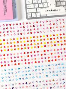 4 卷高端精致空心模切宠物胶带，适用于剪贴簿、泡泡时间系列，适用于礼物、办公室、家庭、标记、标签、教室、娱乐玩具、学生计划器 DIY 复古趣味装饰贴纸学校用品、返校 - 彩色 - 查看 6