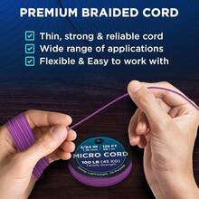 TECEUM Micro Paracord – 118 Mm X 125 Ft – Micro Utility Cord – Thin Braided Paracord Rope – Best Crafting, Projects, Fishing, Camping – Wind Chime – Survival Strong String - 紫色 - 查看 5