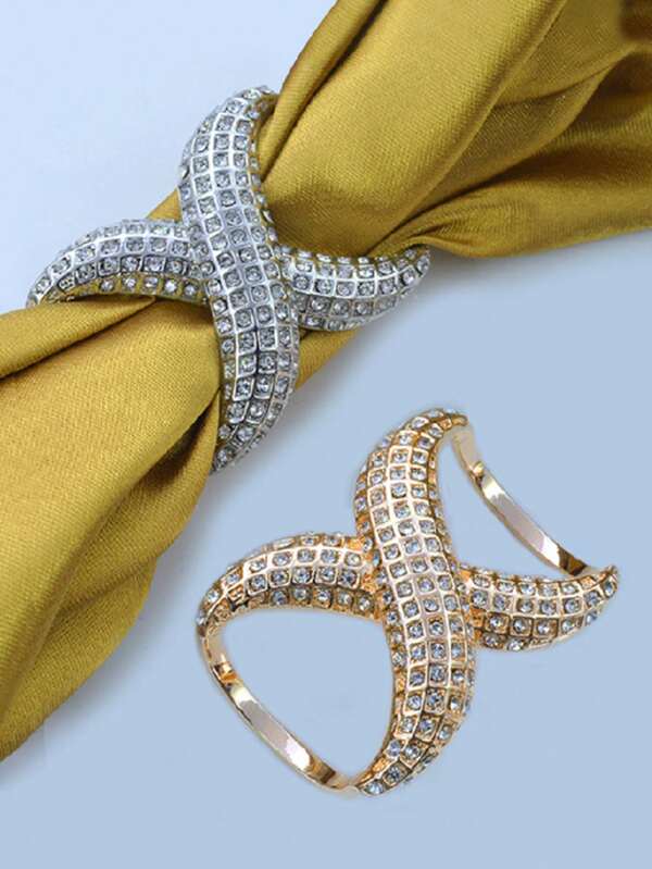 1 Piece Fashion Simple Crystal Rhinestone Scarf Fastening Buckle Ornaments Alloy Material Shape Of Letter 8 Scarf Buckle Button Elegant Suitable For Men Women's Daily Casual Leisure Vacation Scarf T-Shirts Clothing Corner Fixed Buckle Decoration Wearing Jewelry Accessories