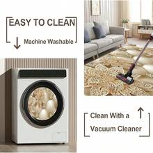 [天鹅绒] 1 件几何区域地毯，轻便易洗，易于处理秋季装饰和秋季地垫，适用于客厅、卧室、浴室、办公室、阳台、房间配件返校浴室厨房装饰 - 彩色 - 查看 8