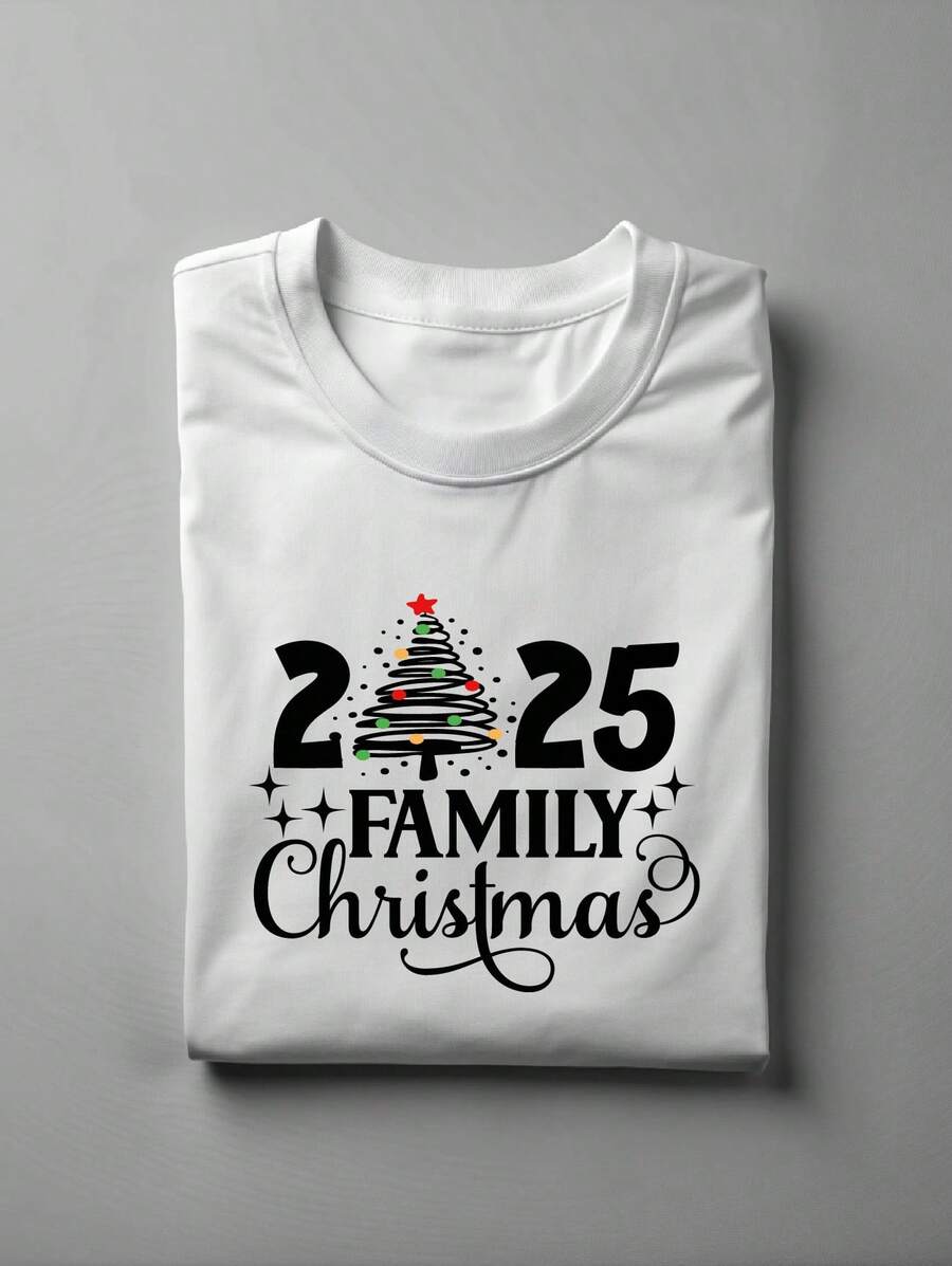 Family Christmas 2025 Shirt, Unisex Christmas Matching Family Tee, Holiday T-Shirt, X-Mas Group Tee, Family Winter Gathering Shirt. UA-1934