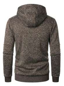 Sudadera deportiva con capucha y diseño Slim Fit para hombre - Café integral - Ver 2