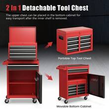 GOFLAME 5-Drawer Rolling Tool Chest High Capacity Tool Storage Cabinet With Lockable Wheel - Rojo - Ver 6