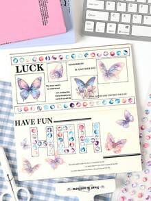 4 卷高端精致空心模切宠物胶带，适用于剪贴簿、泡泡时间系列，适用于礼物、办公室、家庭、标记、标签、教室、娱乐玩具、学生计划器 DIY 复古趣味装饰贴纸学校用品、返校 - 彩色 - 查看 4