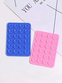 Silicone Suction Cup, Square Phone Case Back Silicone Suction Cup 24pcs Large Suction Cup Silicone Phone Suction Cup Square Double-Sided Phone Suction Cup Holder Selfie And Video Adhesive Phone Holder For Shower And Wall Mounting Travel Essentials Home Essentials Great Gift For Friends - 紅白色 - 查看 3