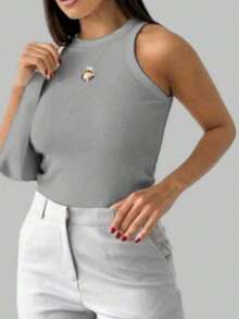 Casual Tank Top Autumn Spring And Summer - 灰色 - 查看 1