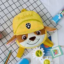 Paw Patrol 1 pezzo Zaino scolastico per bambini con personaggi di cartoni animati Paw Patrol, zaino con cane in peluche, colore blu o arancione, regalo per bambini, molto adatto per festival, appassionati e regali