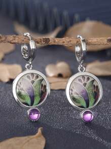 2pcs Vintage Elegant Floral Pattern Earrings, Stylish & Delicate, Suitable As Daily, Easter, Mother's Day, Birthday, Christmas Gifts