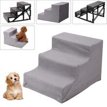 3/4-Steps Dog Ramp Non-Slip Pet Stairs For Small Dogs And Cats 3/4-Steps Dog Ramp For Sofa - Gray3-steps - View 9