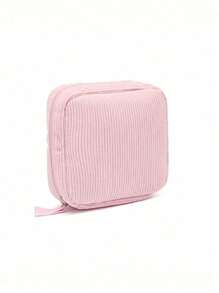 1 pieza Bolsa de almacenamiento de toallas sanitarias rosada, bolsa de almacenamiento portátil, gran capacidad, estilo sencillo, utilizada para almacenar toallas sanitarias, protectores diarios y tampones, una necesidad para las niñas, una buena opción para salir.