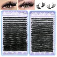 DIY Cluster Lashes Natural Look 720pcs Wispy Lash Clusters 9-18mm Short Eyelash Extension With 80D+60D Mixed Lash Book D Curl Natural Lash Extension. !! !Random Style.