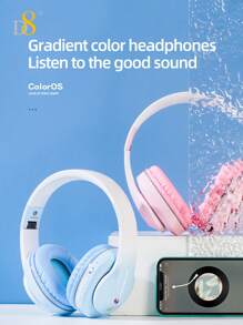 D8 Headphones Over Ear,15H Playtime And 6 EQ Music Modes With Microphone,HiFi Stereo Foldable Lightweight Wireless Headset,3.5MM/Micro SD/TF, Deep Bass For Home Office Cellph One PC Etc.