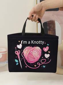 Animal Pattern Double-Sided Printing Portable Insulated Lunch Bag With Large Capacity Ice Pack, Suitable For Office And School Travelback To School School Stuff Bag For School Work Lunch Bag For Women Cooler Bag Picnic Accessories