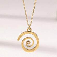 1 Stück minimalistische Metall Spiral Anhänger Halskette, elegantes Muscheldesign Halskette für Frauen, geeignet für den Sommerurlaub am Strand