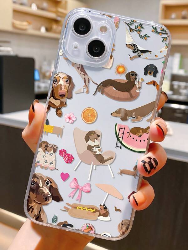 1 قطعة حافظة هاتف شفافة مصنوعة من مادة TPU مقاومة للخدش ومضادة للصدمات، مزينة برسم هوت دوج شخصي، متوافقة مع هواتف آيفون 16 برو/16 بلس/15/15 برو ماكس/15 برو/11/12/13/14 برو ماكس/11 برو/11 برو ماكس/12 برو/12 برو ماكس/13 برو/13 برو ماكس/14 برو/14 برو ماكس، تصميم إبداعي عالي الجودة مقاوم للماء ومضاد للسقوط