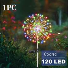 1PC Dandelion Gardening Landscape Outdoor Waterproof Fireworks Light Wedding Decoration Holiday Lawn Light 8 Lighting Modes Household Color, Warm White, White, 60/150/200/240LEDs Multiple Models Available