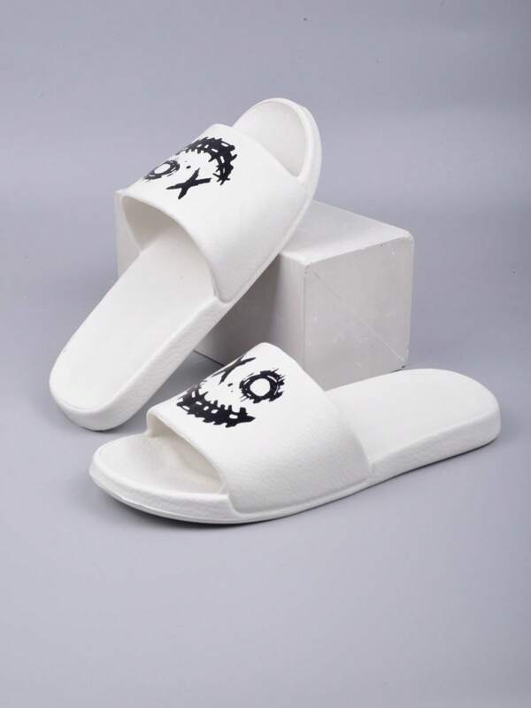 Men's Spring/Summer EVA Lightweight Strap Slide Sandals With Cartoon Print, Soft & Comfortable, Suitable For Indoor, Outdoor, Beach, Shower