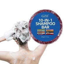 GZE 10-In-1 Shampoo Bar - Deep Cleansing, Anti-Frizz, Oil Control, Gentle & Refreshing, Silky Moisturizing, Smooth & Detangling, Long-Lasting Fragrance, Hair Care