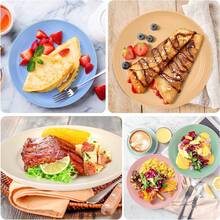 European-Style Wheat Straw Round Plate, New Plastic Anti-Fall Household Plate - Black - View 4