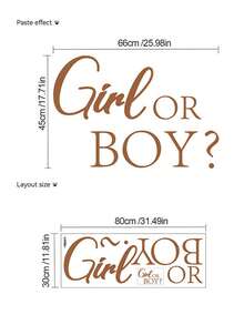 Gender Reveal Wall Decals, Decorative Removable Stickers For Party Background, Gender Reveal Party Decor - Brown - View 7