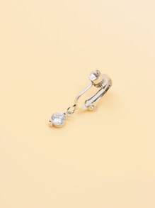 1 peça piercing falso de zircônia no umbigo umbilical piercing falso clipe falso