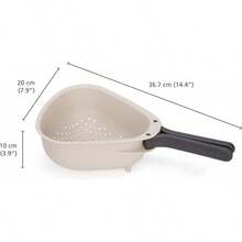 Joseph Droplet Colander With Folding Handles, Kitchen Strainer Small Vegetable, Fruits & Berries, Space-Saving - 白色 - 查看 8