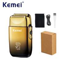 Kemei KM-TX10 男士电动剃须刀，3 档速度设置，USB 充电，干湿两用，往复式剃须刀，数字显示，胡须修剪器/刀片更换（1 个） - 彩色 - 查看 9
