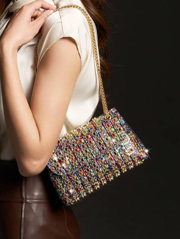 Borsa da sera clutch da donna con cristalli scintillanti per feste, borse e portafogli di lusso fatti a mano