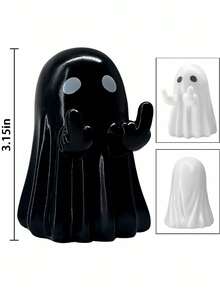 1/6 件鬼雕像，恐怖鬼魂装饰，有趣的万圣节装饰，万圣节鬼魂小雕像，有趣的鬼魂雕像，可爱的鬼魂雕像，万圣节装饰，适合作为礼物道具，桌面家居装饰 - 彩色 - 查看 6