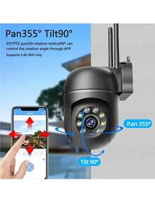 1 件/2 件/4 件 3MP WiFi 安全摄像头，具有 355 度对讲和夜视功能，可远程控制室内外家用安全摄像头，使用 APP 随时随地查看，适合圣诞节、感恩节使用的摄像头